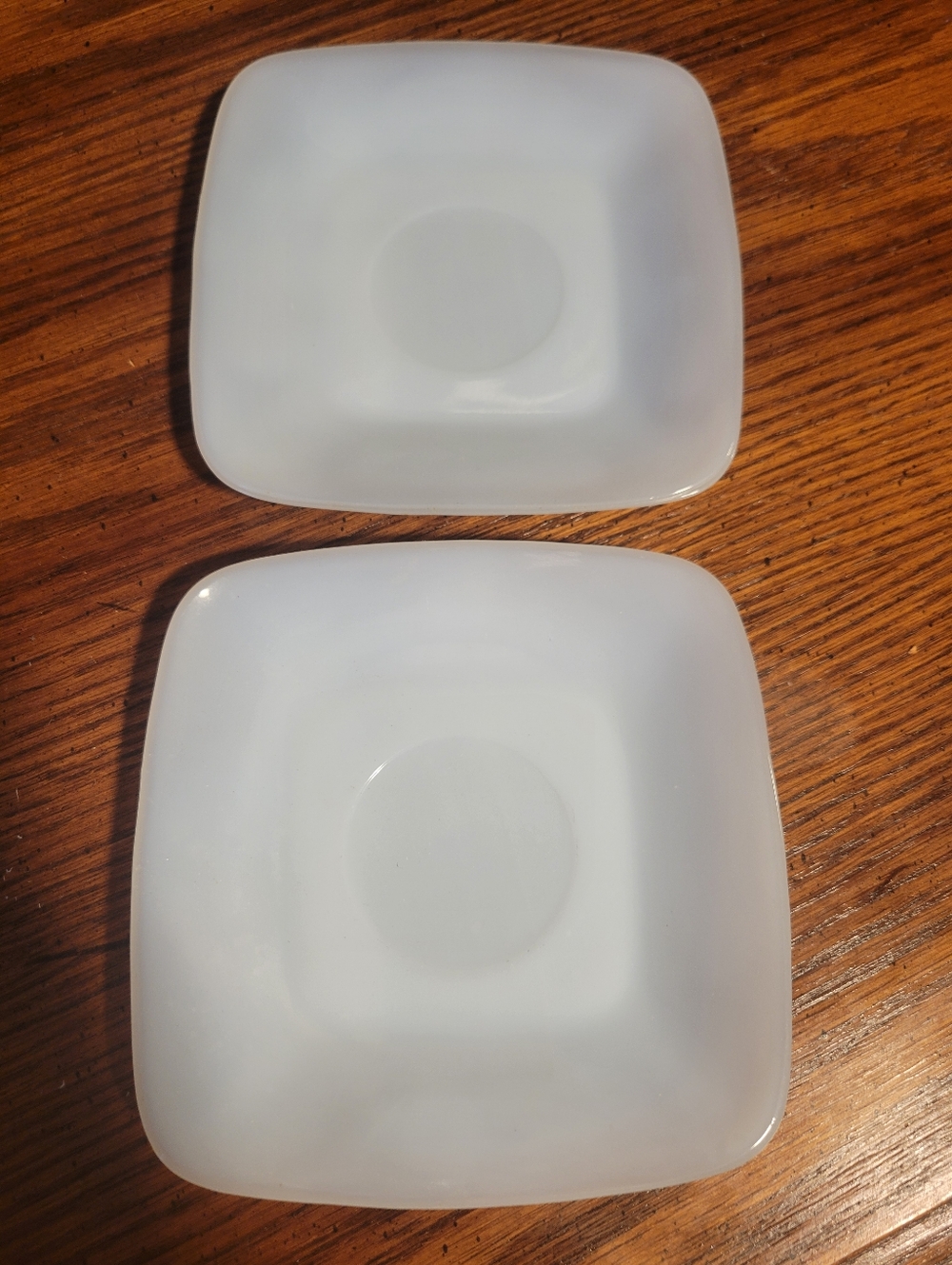 Pair of Vintage Fire King Oven Glass Square Plates